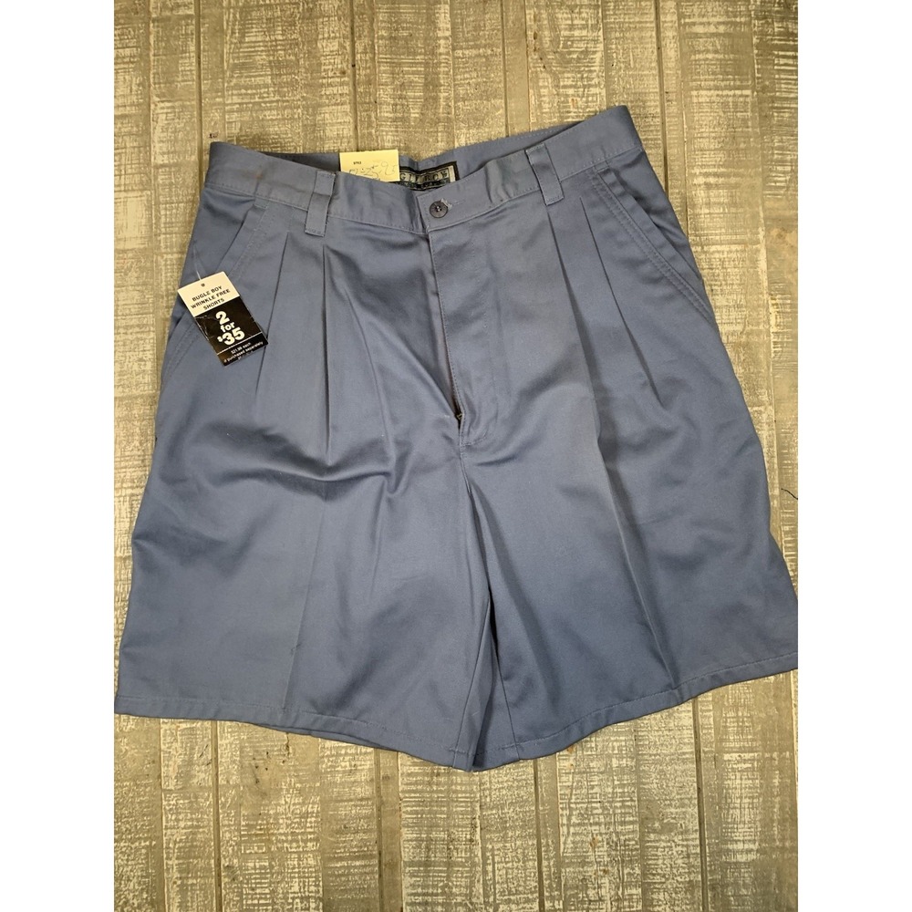 Vintage New with tag Bugle Boy Pleated Shorts 32 Blue Chino Casual Shorts Relax